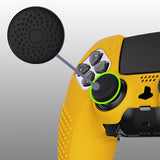PlayVital 3D Studded Edition Anti-Slip Silicone Cover Case for ps5 Edge Controller, Soft Rubber Protector Skin for ps5 Edge Wireless Controller with 6 Thumb Grip Caps - Caution Yellow - ETPFP014