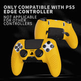 PlayVital 3D Studded Edition Anti-Slip Silicone Cover Case for ps5 Edge Controller, Soft Rubber Protector Skin for ps5 Edge Wireless Controller with 6 Thumb Grip Caps - Caution Yellow - ETPFP014