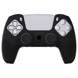 PlayVital Black 3D Studded Edition Anti-slip Silicone Cover Skin for 5 Controller, Soft Rubber Case Protector for PS5 Wireless Controller with 6 Black Thumb Grip Caps - TDPF001