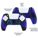 PlayVital 3D Studded Edition Anti-Slip Silicone Cover Skin for ps5 Controller, Soft Rubber Case Protector for ps5 Wireless Controller with Thumb Grip Caps - Blue & Black - TDPF023