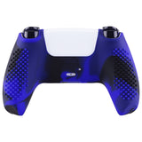 PlayVital 3D Studded Edition Anti-Slip Silicone Cover Skin for ps5 Controller, Soft Rubber Case Protector for ps5 Wireless Controller with Thumb Grip Caps - Blue & Black - TDPF023