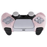 PlayVital 3D Studded Edition Cherry Blossoms Pink Ergonomic Soft Controller Silicone Case Grips for PS5, Rubber Protector Skins with 6 White Thumbstick Caps for PS5 Controller – Compatible with Charging Station - TDPF017