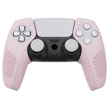 PlayVital 3D Studded Edition Cherry Blossoms Pink Ergonomic Soft Controller Silicone Case Grips for PS5, Rubber Protector Skins with 6 White Thumbstick Caps for PS5 Controller – Compatible with Charging Station - TDPF017