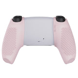 PlayVital 3D Studded Edition Cherry Blossoms Pink Ergonomic Soft Controller Silicone Case Grips for PS5, Rubber Protector Skins with 6 White Thumbstick Caps for PS5 Controller – Compatible with Charging Station - TDPF017