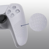 PlayVital Clear White 3D Studded Edition Anti-Slip Silicone Cover Skin for PS5 Controller, Soft Rubber Case for PS5 Controller with 6 Clear White Thumb Grip Caps - TDPF012