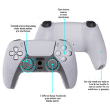 PlayVital Clear White 3D Studded Edition Anti-Slip Silicone Cover Skin for PS5 Controller, Soft Rubber Case for PS5 Controller with 6 Clear White Thumb Grip Caps - TDPF012