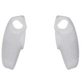 PlayVital 3D Studded Clear White Ergonomic Soft Controller Silicone Case Grips for PS5, Rubber Protector Skins with 6 Clear White Thumbstick Caps for PS5 Controller - Compatible with Charging Station - TDPF026