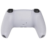 PlayVital Clear White 3D Studded Edition Anti-Slip Silicone Cover Skin for PS5 Controller, Soft Rubber Case for PS5 Controller with 6 Clear White Thumb Grip Caps - TDPF012