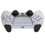 PlayVital Clear White 3D Studded Edition Anti-Slip Silicone Cover Skin for PS5 Controller, Soft Rubber Case for PS5 Controller with 6 Clear White Thumb Grip Caps - TDPF012