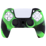 PlayVital 3D Studded Edition Anti-Slip Silicone Cover Skin for ps5 Controller, Soft Rubber Case Protector for ps5 Wireless Controller with Thumb Grip Caps - Green & Black - TDPF024