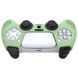 PlayVital 3D Studded Matcha Green Ergonomic Soft Controller Silicone Case Grips for PS5, Rubber Protector Skins with 6 Clear White Thumbstick Caps for PS5 Controller - TDPF028