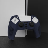 PlayVital Midnight Blue 3D Studded Edition Anti-slip Silicone Cover Skin for 5 Controller, Soft Rubber Case Protector for PS5 Wireless Controller with 6 Black Thumb Grip Caps - TDPF003