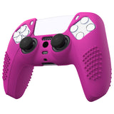 PlayVital 3D Studded Neon Purple Ergonomic Soft Controller Silicone Case Grips for PS5, Rubber Protector Skins with 6 Black Thumbstick Caps for PS5 Controller - TDPF033