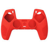 PlayVital Passion Red 3D Studded Edition Anti-Slip Silicone Cover Skin for PS5 Controller, Soft Rubber Case for PS5 Controller with 6 Black Thumb Grip Caps - TDPF014