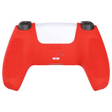 PlayVital Passion Red 3D Studded Edition Anti-Slip Silicone Cover Skin for PS5 Controller, Soft Rubber Case for PS5 Controller with 6 Black Thumb Grip Caps - TDPF014