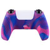 PlayVital 3D Studded Edition Anti-Slip Silicone Cover Skin for ps5 Controller, Soft Rubber Case Protector for ps5 Wireless Controller with Thumb Grip Caps - Pink & Purple & Blue - TDPF021