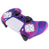 PlayVital 3D Studded Edition Anti-Slip Silicone Cover Skin for ps5 Controller, Soft Rubber Case Protector for ps5 Wireless Controller with Thumb Grip Caps - Pink & Purple & Blue - TDPF021