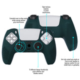 PlayVital Racing Green 3D Studded Edition Anti-slip Silicone Cover Skin for 5 Controller, Soft Rubber Case Protector for PS5 Wireless Controller with 6 Black Thumb Grip Caps - TDPF004