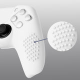 PlayVital White 3D Studded Edition Anti-slip Silicone Cover Skin for 5 Controller, Soft Rubber Case Protector for PS5 Wireless Controller with 6 White Thumb Grip Caps - TDPF002