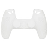 PlayVital 3D Studded Glow in Dark - Green Ergonomic Soft Controller Silicone Case Grips for PS5, Rubber Protector Skins with 6 Clear White Thumbstick Caps for PS5 Controller - TDPF027