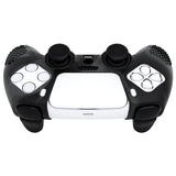 PlayVital 3D Studded Dark Gray & Black Ergonomic Soft Controller Silicone Case Grips for PS5, Rubber Protector Skins with 6 Black Thumbstick Caps for PS5 Controller - TDPF037