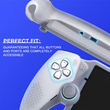 PlayVital 3D Studded Edition Anti-Slip Silicone Protective Case with Thumb Grips for PS Portal Remote Player - Clear White - CYRPFP003