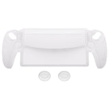 PlayVital 3D Studded Edition Anti-Slip Silicone Protective Case with Thumb Grips for PS Portal Remote Player - Clear White - CYRPFP003
