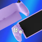 PlayVital 3D Studded Edition Anti-Slip Silicone Protective Case with Thumb Grips for PS Portal Remote Player - Mauve Purple - CYRPFP004