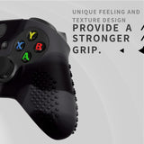 PlayVital Dark Gray & Black 3D Studded Edition Anti-slip Silicone Cover Skin for Xbox Series X Controller, Soft Rubber Case Protector for Xbox Series S Controller with 6 Black Thumb Grip Caps - SDX3024