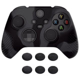 PlayVital Dark Gray & Black 3D Studded Edition Anti-slip Silicone Cover Skin for Xbox Series X Controller, Soft Rubber Case Protector for Xbox Series S Controller with 6 Black Thumb Grip Caps - SDX3024