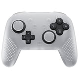 PlayVital 3D Studded Edition Silicone Cover Skin for Nintendo Switch 2 Pro Controller, Anti-Slip Grip Protector Case for Switch 2 Pro with Back Button Cap, Thumb Grips - Clear White - TVCPTP004