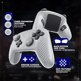 PlayVital 3D Studded Edition Silicone Cover Skin for Nintendo Switch 2 Pro Controller, Anti-Slip Grip Protector Case for Switch 2 Pro with Back Button Cap, Thumb Grips - Clear White - TVCPTP004