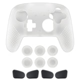 PlayVital 3D Studded Edition Silicone Cover Skin for Nintendo Switch 2 Pro Controller, Anti-Slip Grip Protector Case for Switch 2 Pro with Back Button Cap, Thumb Grips - Clear White - TVCPTP004