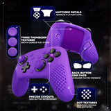 PlayVital 3D Studded Edition Silicone Cover Skin for Nintendo Switch 2 Pro Controller, Anti-Slip Grip Protector Case for Switch 2 Pro with Back Button Cap, Thumb Grips & Sticker - Purple - TVCPTP005