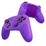 PlayVital 3D Studded Edition Silicone Cover Skin for Nintendo Switch 2 Pro Controller, Anti-Slip Grip Protector Case for Switch 2 Pro with Back Button Cap, Thumb Grips & Sticker - Purple - TVCPTP005