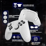 PlayVital 3D Studded Edition Silicone Cover Skin for Nintendo Switch 2 Pro Controller, Anti-Slip Grip Protector Case for Switch 2 Pro with Back Button Cap, Thumb Grips & Sticker - White - TVCPTP002