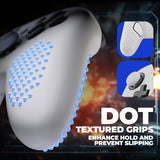 PlayVital 3D Studded Edition Silicone Cover Skin for Nintendo Switch 2 Pro Controller, Anti-Slip Grip Protector Case for Switch 2 Pro with Back Button Cap, Thumb Grips & Sticker - White - TVCPTP002