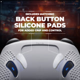 PlayVital 3D Studded Edition Silicone Cover Skin for Nintendo Switch 2 Pro Controller, Anti-Slip Grip Protector Case for Switch 2 Pro with Back Button Cap, Thumb Grips & Sticker - White - TVCPTP002