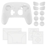 PlayVital 3D Studded Edition Silicone Cover Skin for Nintendo Switch 2 Pro Controller, Anti-Slip Grip Protector Case for Switch 2 Pro with Back Button Cap, Thumb Grips & Sticker - White - TVCPTP002