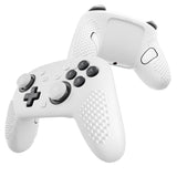 PlayVital 3D Studded Edition Silicone Cover Skin for Nintendo Switch 2 Pro Controller, Anti-Slip Grip Protector Case for Switch 2 Pro with Back Button Cap, Thumb Grips & Sticker - White - TVCPTP002