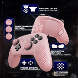 PlayVital 3D Studded Edition Silicone Cover Skin for Nintendo Switch 2 Pro Controller, Anti-Slip Grip Protector Case for Switch 2 Pro with Back Button Cap, Thumb Grips & Sticker - Cherry Blossoms Pink - TVCPTP003