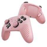 PlayVital 3D Studded Edition Silicone Cover Skin for Nintendo Switch 2 Pro Controller, Anti-Slip Grip Protector Case for Switch 2 Pro with Back Button Cap, Thumb Grips & Sticker - Cherry Blossoms Pink - TVCPTP003