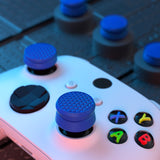 PlayVital 3 Height Armor Thumbs Cushion Caps Thumb Grips for ps5, for ps4, Thumbstick Grip Cover for Xbox Core Wireless Controller, Thumb Grip Caps for Xbox One, Elite Series 2, for Switch Pro - Blue - PJM3070