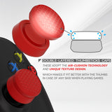 PlayVital 3 Height Armor Thumbs Cushion Caps Thumb Grips for ps5, for ps4, Thumbstick Grip Cover for Xbox Core Wireless Controller, Thumb Grip Caps for Xbox One, Elite Series 2, for Switch Pro - Passion Red - PJM3071