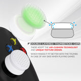 PlayVital 3 Height Armor Thumbs Cushion Caps Thumb Grips for ps5, for ps4, Thumbstick Grip Cover for Xbox Core Wireless Controller, Thumb Grip Caps for Xbox One, Elite Series 2, for Switch Pro - White - PJM3068