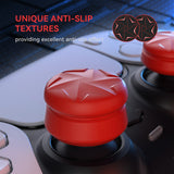 PlayVital 3 Height Razor Thumbs Cushion Caps Thumb Grips for ps5, for ps4, Thumbstick Grip Cover for Xbox Core Wireless Controller, Thumb Grip Caps for Xbox One, Elite Series 2, for Switch Pro - Passion Red - PJM3061