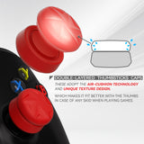 PlayVital 3 Height Razor Thumbs Cushion Caps Thumb Grips for ps5, for ps4, Thumbstick Grip Cover for Xbox Core Wireless Controller, Thumb Grip Caps for Xbox One, Elite Series 2, for Switch Pro - Passion Red - PJM3061