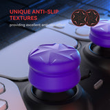 PlayVital 3 Height Razor Thumbs Cushion Caps Thumb Grips for ps5, for ps4, Thumbstick Grip Cover for Xbox Core Wireless Controller, Thumb Grip Caps for Xbox One, Elite Series 2, for Switch Pro - Purple - PJM3059