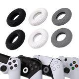 PlayVital 3 Pairs Silicone Thumbstick Rings for PS5 & PS4 & Xbox Series X/S & Xbox One/Elite Series 2 Core & Switch Pro Controller - Gray & Black & White - PFPJ146