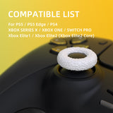 PlayVital 3 Pairs Silicone Thumbstick Rings for PS5 & PS4 & Xbox Series X/S & Xbox One/Elite Series 2 Core & Switch Pro Controller - Gray & Black & White - PFPJ146